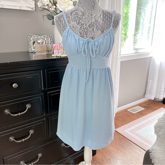 Sadie & Sage Sky Blue Mini Dress - Size M - Picture 3 of 14